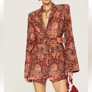 Bronx and Banco Odessa Printed  Floral Paisley Blazer Dress  | Size S
